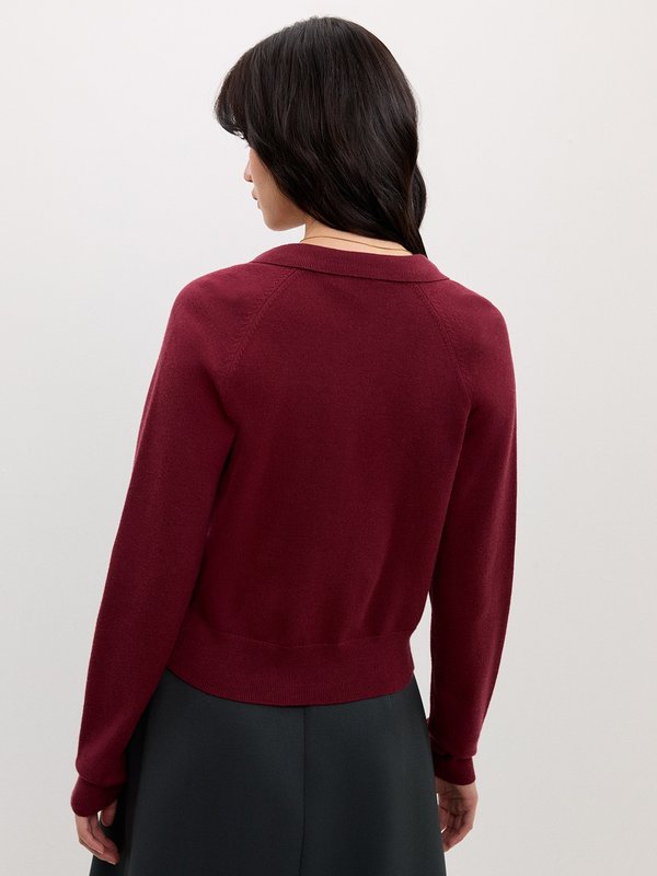 Pomelo Pomelo Wrapped Knit Top - Maroon Red