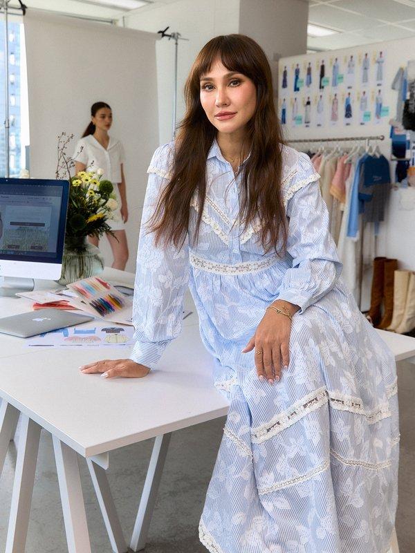 Pomelo Pomelo Pomelo. X Janesuda Floral Lace Dress - Baby Blue
