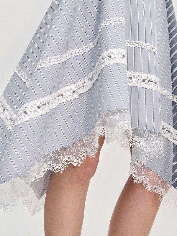 Pomelo Pomelo Pomelo. X Janesuda Lace Asymmetric Skirt - Blue