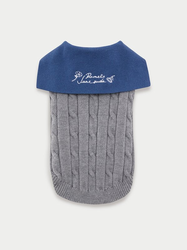 pomelo Pomelo Pomelo. x Janesuda Pawmelo Cable Knit Jumper - Mid Grey