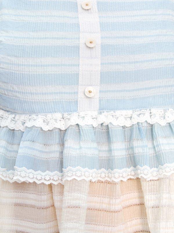 Pomelo Pomelo Pomelo. X Janesuda Ruffled Tiered Top - Baby Blue