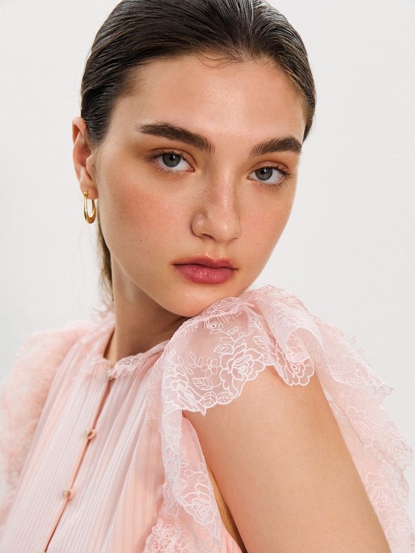 Pomelo Pomelo Pomelo. X Janesuda Striped Lace Dress - Cream