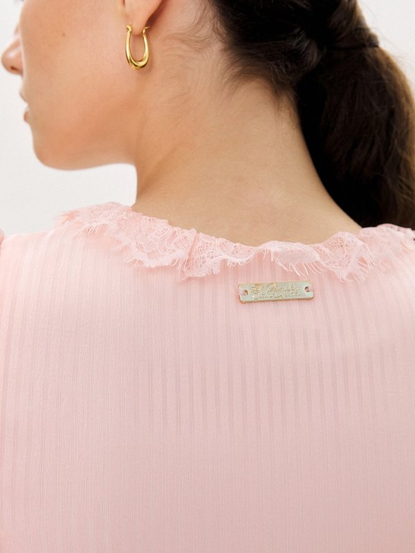 Pomelo Pomelo Pomelo. X Janesuda Striped Lace Dress - Cream