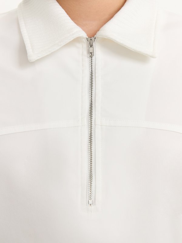 Pomelo Pomelo Zip Collar Blouse - White