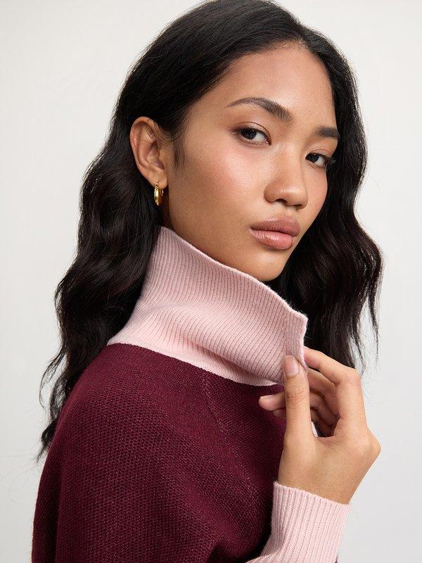 Pomelo Pomelo Zip-Up Collar Cardigan - Burgundy