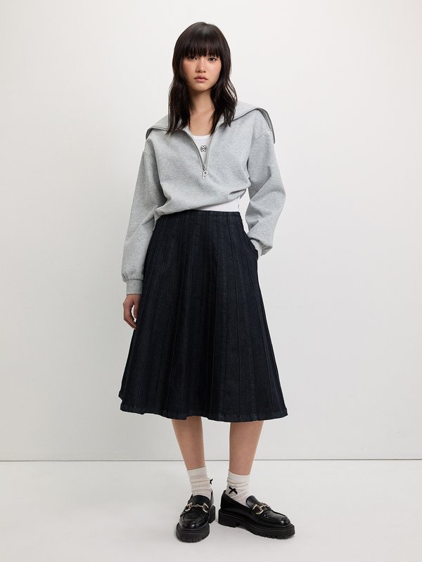 Pomelo Pomelo Zip-Up Hoodie - Light Grey