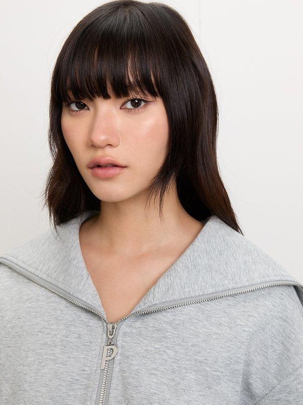 Pomelo Pomelo Zip-Up Hoodie - Light Grey