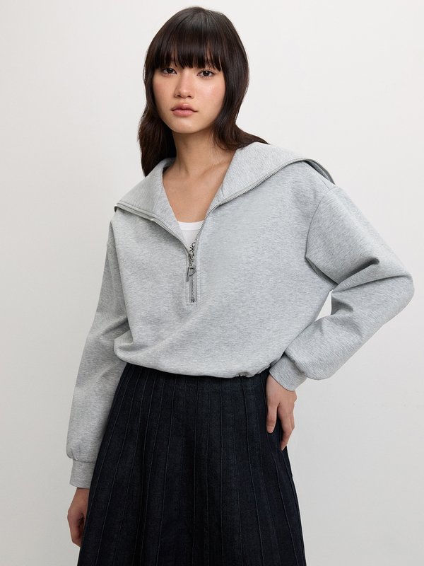 pomelo Pomelo Zip-Up Hoodie - Light Grey