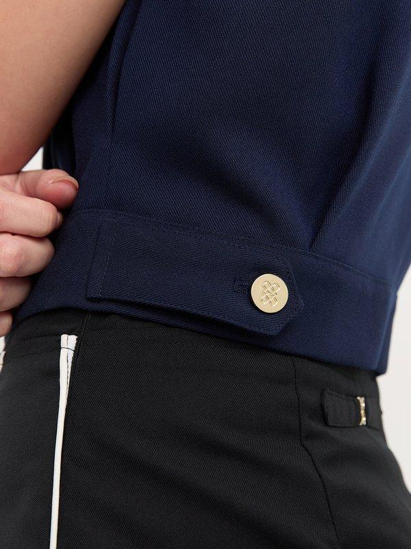 Pomelo Pomelo Zipped Crop Vest - Navy