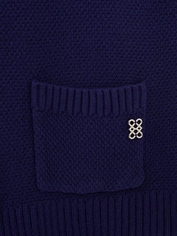 Pomelo Pomelo Zipper Knit Top - Navy