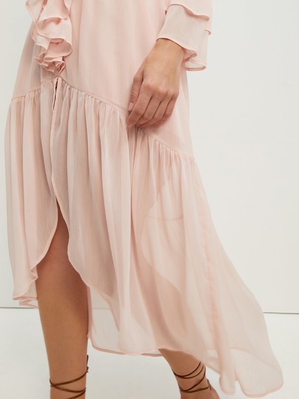 Pomelo Pomelo Ruffled Off-Shoulder Dress - Light Pink