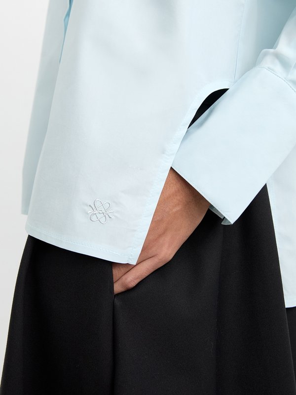 Pomelo Pomelo Side Cut Out Button-Up Shirt - Light Blue