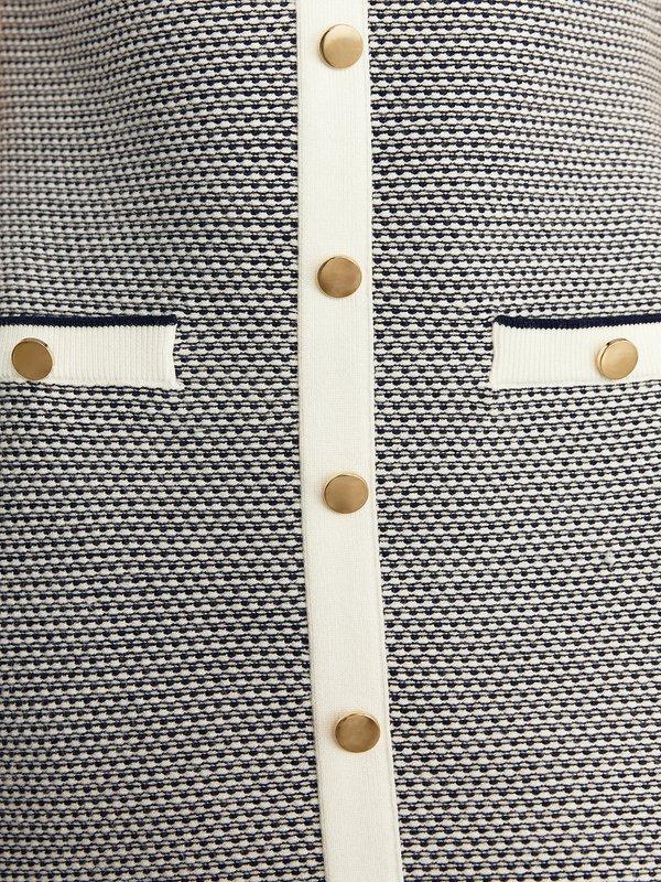 Pomelo Pomelo Sleeveless Button Detail Mini Dress - Navy