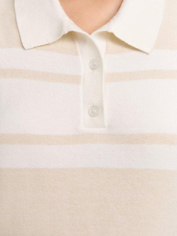 Pomelo Pomelo Sleeveless Polo Dress With Front Slit - Beige