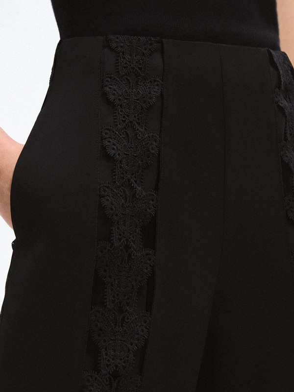 Pomelo VERSE Butterfly Lace Pants - Black