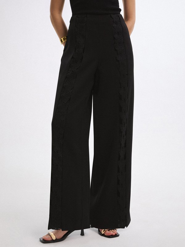 pomelo VERSE Butterfly Lace Pants - Black