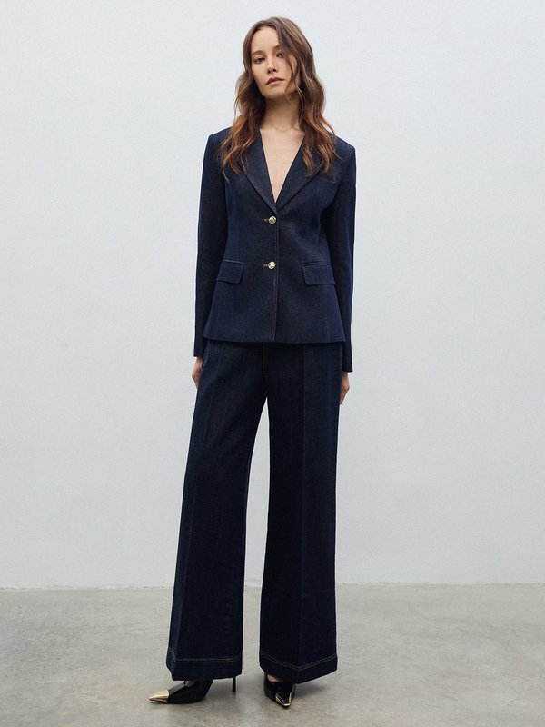 Pomelo VERSE Buttoned Blazer - Indigo