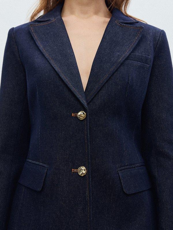 Pomelo VERSE Buttoned Blazer - Indigo