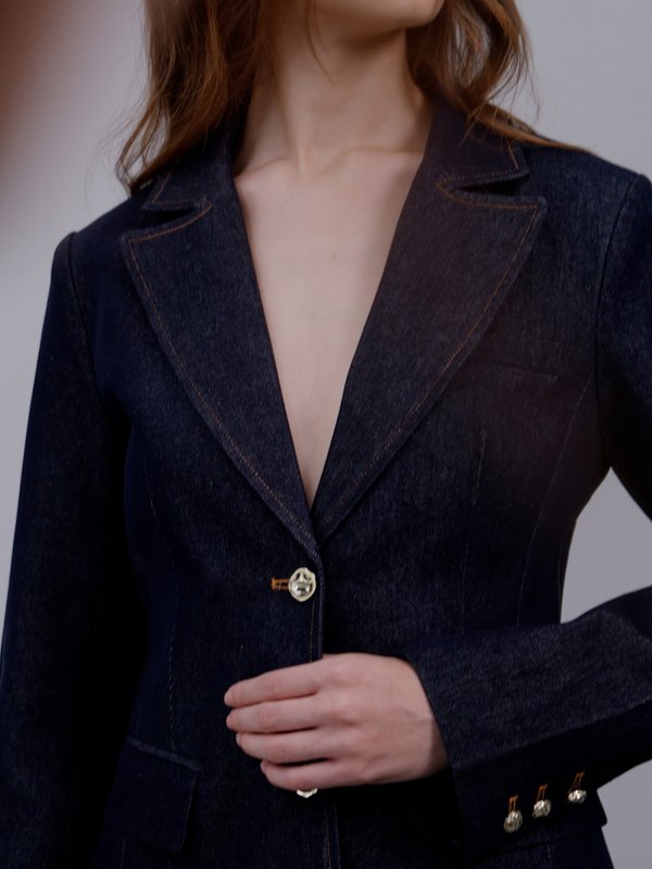 pomelo VERSE Buttoned Blazer - Indigo