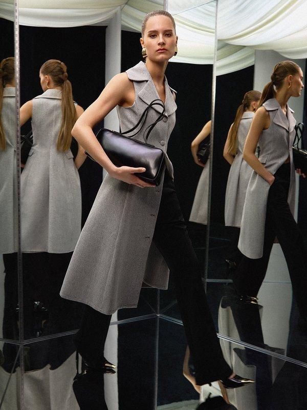 Pomelo VERSE Collared Dress - Light Grey