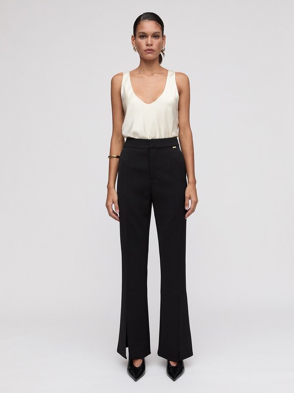 Pomelo VERSE Flare Pants With Front Slits - Black