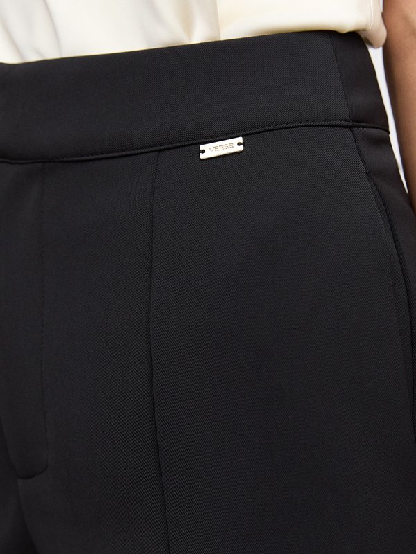 Pomelo VERSE Flare Pants With Front Slits - Black