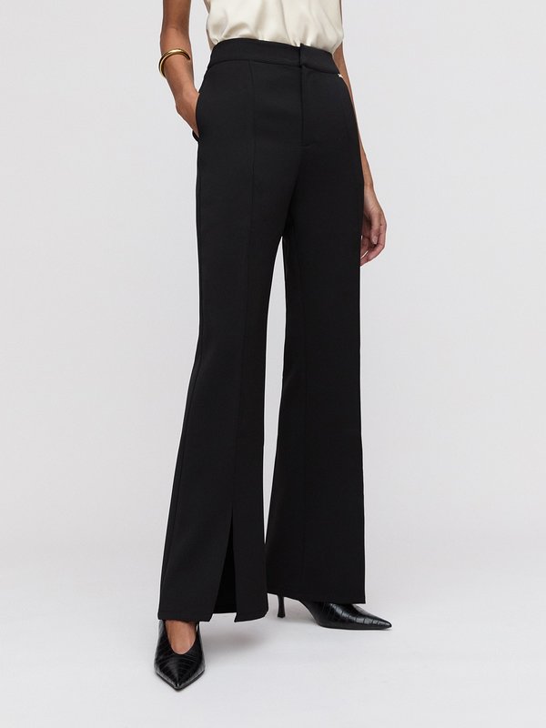 pomelo VERSE Flare Pants with Front Slits - Black