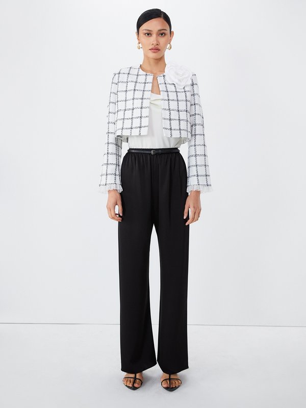 Pomelo VERSE Floral Cropped Jacket - White