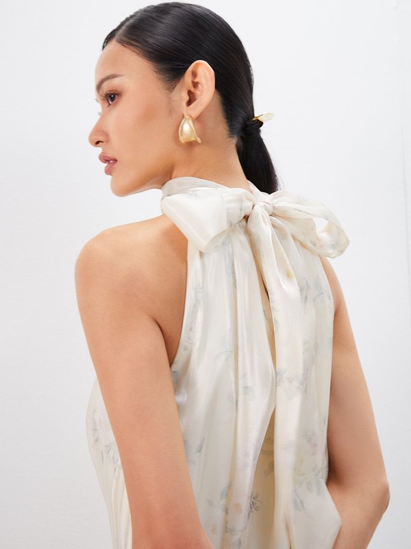 Pomelo VERSE Floral Print Bow Dress - Multi