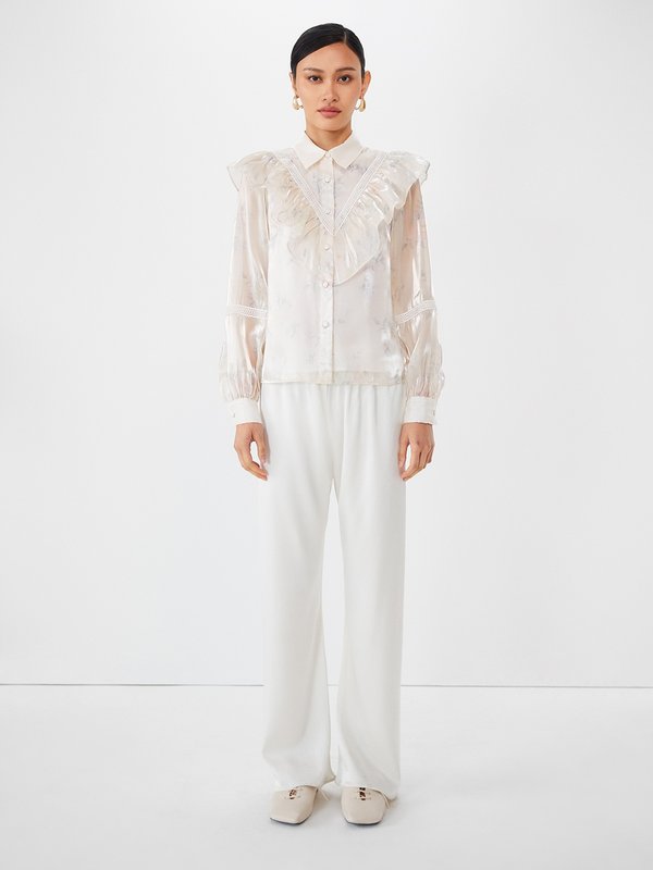 Pomelo VERSE Floral Print Ruffle Blouse - Multi