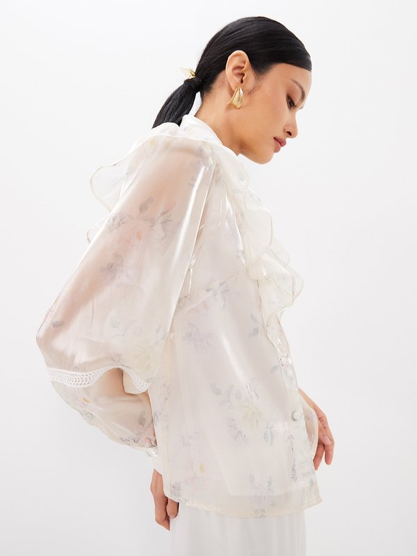 Pomelo VERSE Floral Print Ruffle Blouse - Multi