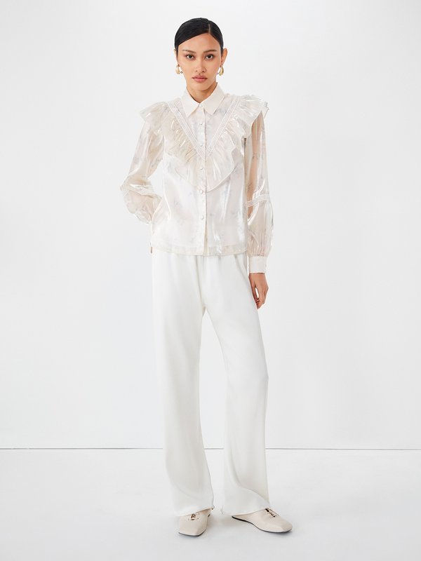 Pomelo VERSE Floral Print Ruffle Blouse - Multi