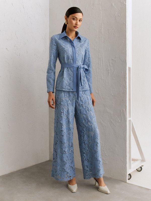 Pomelo VERSE Frances Floral Lace Jacket - Blue