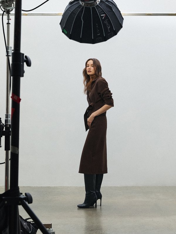 Pomelo VERSE Front Slit Skirt - Brown