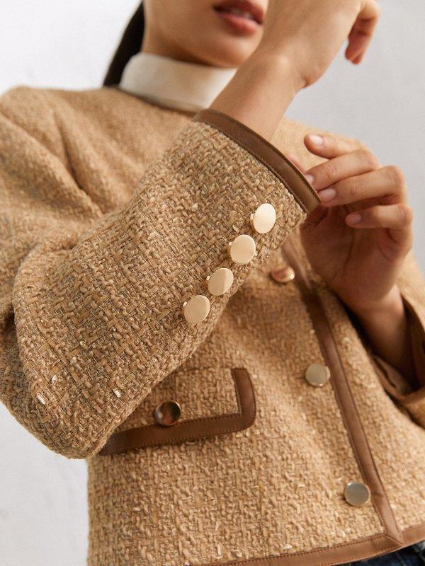 Pomelo VERSE Julia Tweed Jacket - Brown
