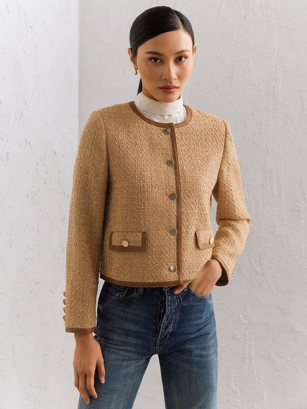 Pomelo VERSE Julia Tweed Jacket - Brown