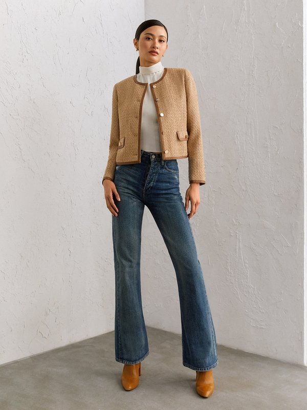 Pomelo VERSE Julia Tweed Jacket - Brown