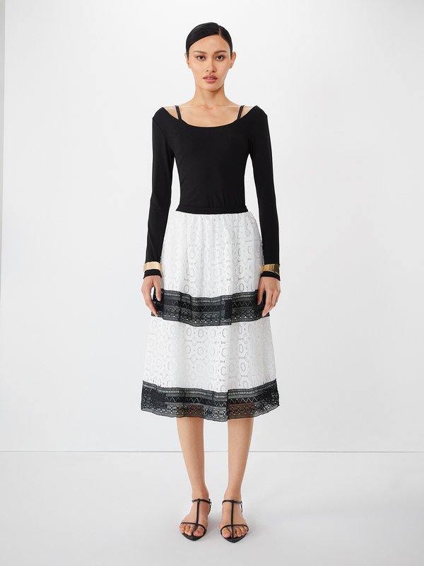 Pomelo VERSE Lace Skirt - Black/White