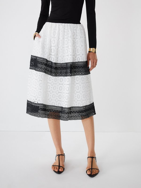 pomelo VERSE Lace Skirt - Black/White