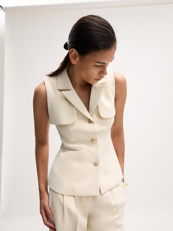 Pomelo VERSE Layered Vest - Ivory
