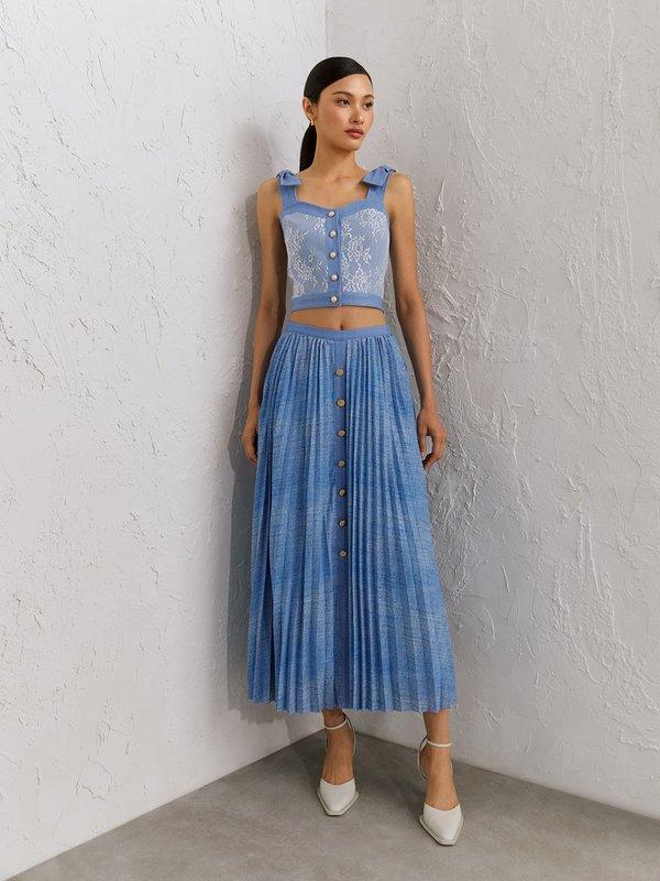 Pomelo VERSE Madeline Lace Cami Top - Blue