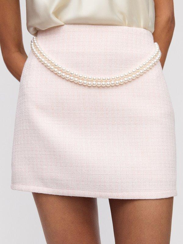 Pomelo VERSE Mini Skirt With Chain - Light Pink