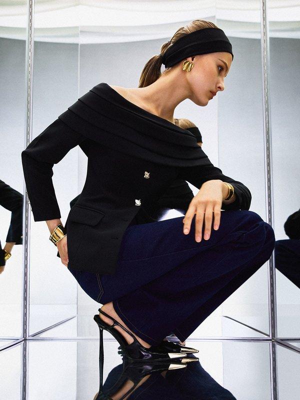 Pomelo VERSE Off-Shoulder Blouse - Black