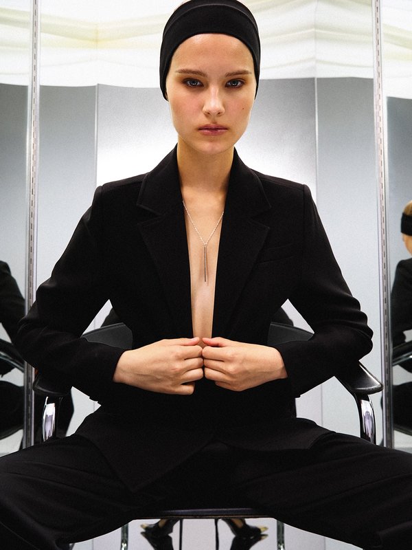 Pomelo VERSE Pleated Blazer - Black