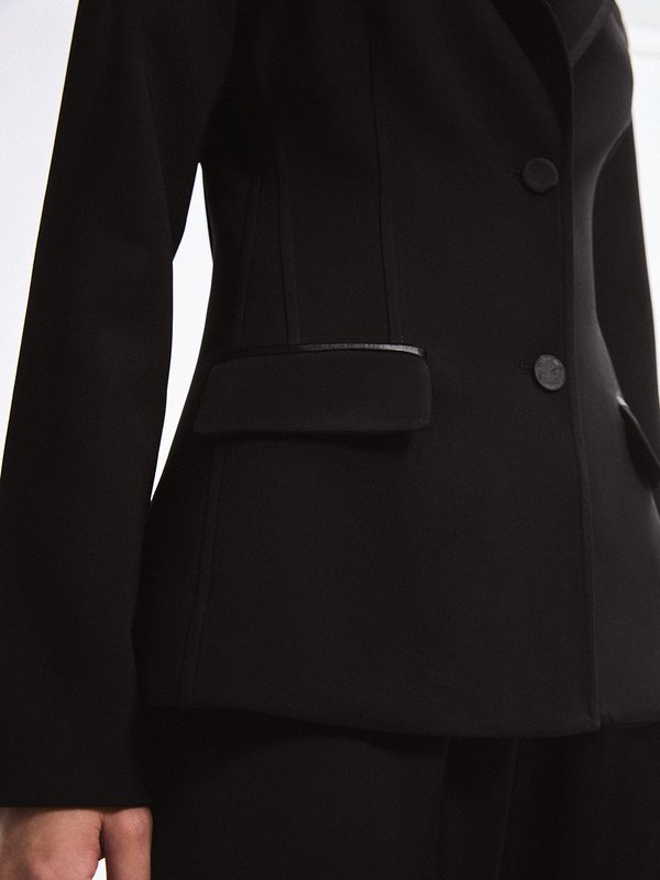 Pomelo VERSE Pleated Blazer - Black