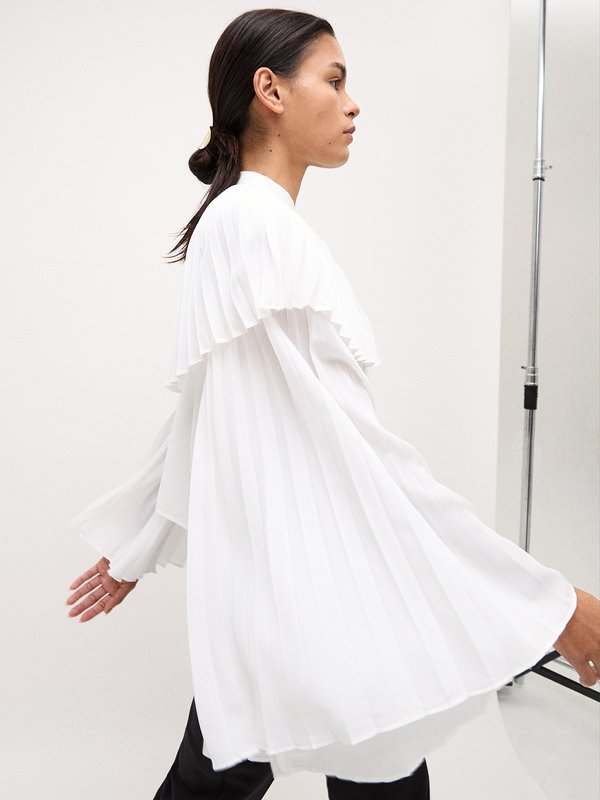 pomelo VERSE Pleated Blouse - White