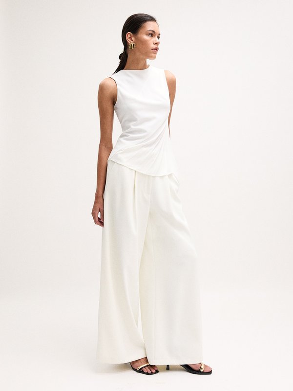Pomelo VERSE Pleated Top - Ivory