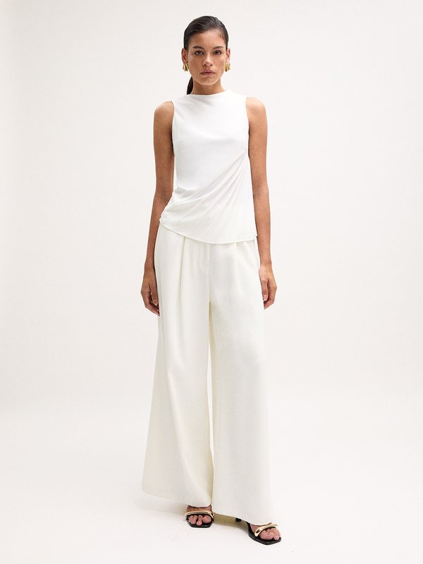 Pomelo VERSE Pleated Top - Ivory