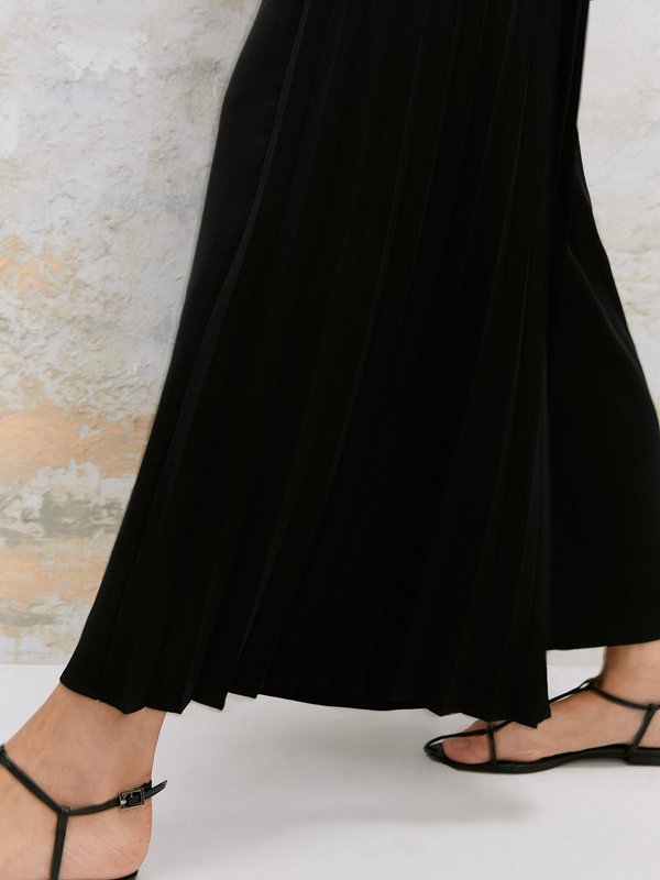 Pomelo VERSE Pleated Wide-Leg Pants - Black