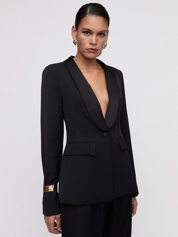 Pomelo VERSE Shawl Lapel Blazer - Black